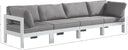 Nizuc - Outdoor Patio 4 Seat Modular Sofa With White Frame - Meridian Furniture - Stationary Sectionals- Elite Enclave Home