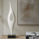 Fluid Drop - Stone Sculpture - White - Uttermost - Sculptures & Figurines - Elite Enclave Home