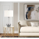 Glass And Steel Table Lamps (Set of 2) - Silver White