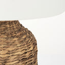 Lamp Base LED With White Shade - Brown