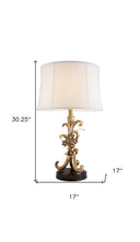 Scroll And Faux Crystal Bling Table Lamp - Gold