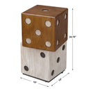 Roll - The Dice Accent Table - Light Brown & Pearl Silver