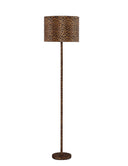 Metal Bedside Table Lamp With Orange And Black Drum Shade - Orange And Black