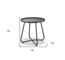 Rounded Aluminum Outdoor Side Table - Gray