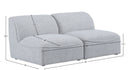 Miramar - 2 Seat Armless Modular Sofa - Meridian Furniture - Stationary Sectionals - Elite Enclave Home
