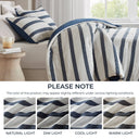 Merritt - King/California King Yarn - Dyed Striped Comforter - Blue - Super Listing - Comforters & Sets - Elite Enclave Home