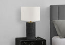 Cylinder Table Lamp With Ivory Drum Shade - Black - HomeRoots - Table Lamps - Elite Enclave Home