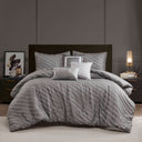 Riva - 7 Piece King Comforter Set - Gray