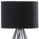 Asymmetric Cage Metal Table Lamp - Black