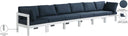 Nizuc - Outdoor Patio 6 Seat Modular Sofa With White Frame - Meridian Furniture - Stationary Sectionals- Elite Enclave Home