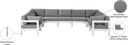 Nizuc - Outdoor Patio 9 Piece Modular Sectional With White Frame - Meridian Furniture - Stationary Sectionals- Elite Enclave Home