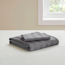 Logan - Twin/Twin Long Striped Duvet Set - Charcoal