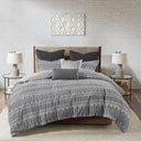 Rhea - Comforter Mini Set - Gray / Black