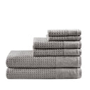 Spa - 6 Piece Jacquard Antimicrobial Towels Set - Charcoal - Madison Park - Towel Sets - Elite Enclave Home