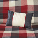 Ridge - California King 7 Piece Herringbone Comforter Set - Red