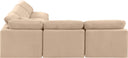 Indulge - Velvet 5 Piece Modular Corner Armless Sectional - Meridian Furniture - Stationary Sectionals - Elite Enclave Home