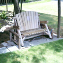 59" Solid Wood Adirondack Chair - Natural