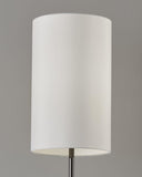Black Metal Tall White Shade Table Lamp - Nickel Finish