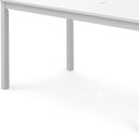 Solid Wood Outdoor Dining Table With Umbrella Hole - White