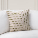 TD Katia 20" x 20" Pillow - Natural / Olive Green - Classic Home - Accent Pillows - Elite Enclave Home