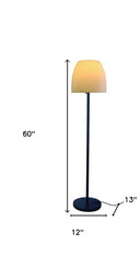 Traditional Shaped Floor Lamp With Bowl Shade - Black / White - HomeRoots - Floor Lamps - Elite Enclave Home
