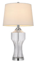 Glass Table Lamp With Empire Shade - Clear White