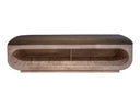 White Balam - Wooden Bench With Fabric Cushioned Seat - Ivory White