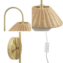 Laguna - Rattan Weave Wall Sconce - Gold - INK+IVY - Sconces - Elite Enclave Home