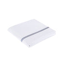 500 Thread Count Luxury - Full Sateen Embroidered Duvet Cover Set - White / Navy