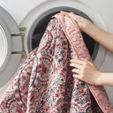 Valerie - Full/Queen Boho Floral Reversible Quilt - Pink