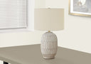 24" Geometric Table Lamp With Drum Shade - Cream - HomeRoots - Table Lamps - Elite Enclave Home