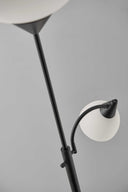 Two Light Torchiere Floor Lamp With Acrylic Bowl Shades - Black / White - HomeRoots - Floor Lamps - Elite Enclave Home