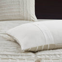 Essence - Oversized Cotton Clipped Jacquard Comforter Set With Euro Shams and Throw Pillows - White