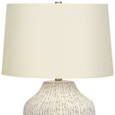Ceramic Round Table Lamp With Empire Shade - Cream - HomeRoots - Table Lamps - Elite Enclave Home