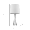 Glass Buffet Lamp With Off-White Empire Shade - Clear