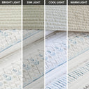 Fraser - 3 Piece Printed Microfiber Seersucker Quilt Set - Taupe / Blue