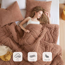 Kyla - Twin/Twin Long Double Diamond Quilted Teddy Comforter Set - Brown - Comfort Spaces - Comforters & Sets - Elite Enclave Home