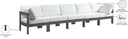 Nizuc - Outdoor Patio 5 Seat Modular Sofa With Gray Frame - Meridian Furniture - Stationary Sectionals- Elite Enclave Home