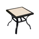 Square Ceramic Outdoor Side Table - Beige And Ivory