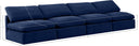 Indulge - Velvet 4 Seat Modular Armless Sofa - Meridian Furniture - Stationary Sectionals - Elite Enclave Home