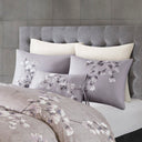 Sakura Blossom - 3 Piece Sateen Printed Comforter Set - Lilac