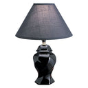 10" x 10" x13" Ceramic Bedside Table Lamp With Black Shade - Black