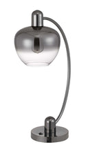 Metal Table Lamp With Silver Metallic Globe Shade - Gunmetal