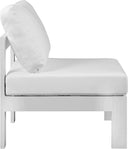 Nizuc Outdoor Armless Chair – white aluminum frame with waterproof fabric cushions