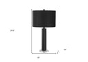 Metal And Acrylic Cylinder Table Lamp With Black Drum Shade - Black - HomeRoots - Table Lamps - Elite Enclave Home