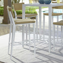 Calbas - Outdoor Bar Stool - White / Woodtone