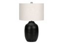 Ceramic Urn Table Lamp With Ivory Drum Shade - Black - HomeRoots - Table Lamps - Elite Enclave Home