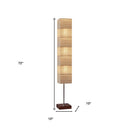 Column Floor Lamp With White Rectangular Shade - Natural - HomeRoots - Floor Lamps - Elite Enclave Home