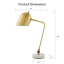 22" Iron Desk Table Lamp With Brass Bell Shade - Brass