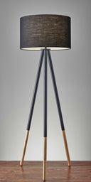 Tripod Floor Lamp With Black Drum Shade - Black - HomeRoots - Floor Lamps - Elite Enclave Home